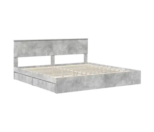 Saugos Lova Betono Pilka 200 X 200 Cm Apdirbta Mediena