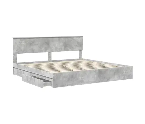 Saugos Lova Betono Pilka 200 X 200 Cm Apdirbta Mediena