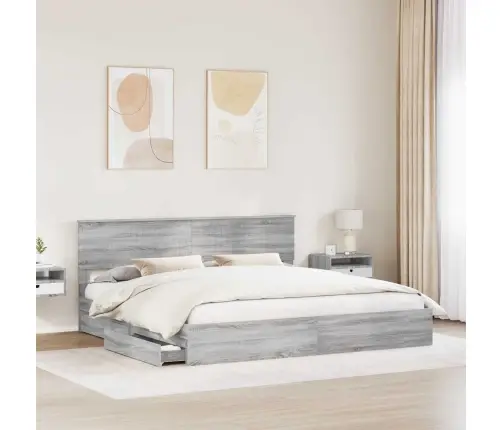 Laos Voodi Peaga Sahtliga Hall Sonoma 200 X 200 Cm Tehispuit