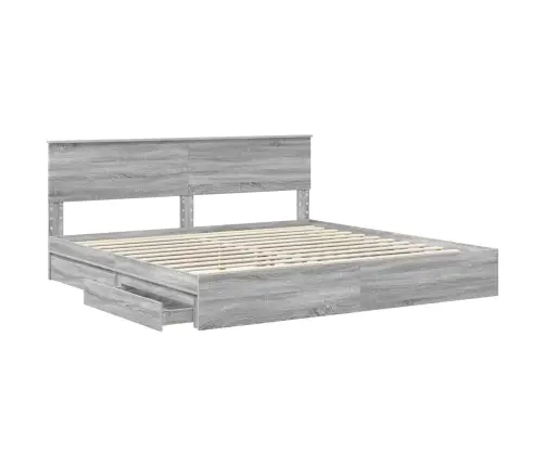 Laos Voodi Peaga Sahtliga Hall Sonoma 200 X 200 Cm Tehispuit