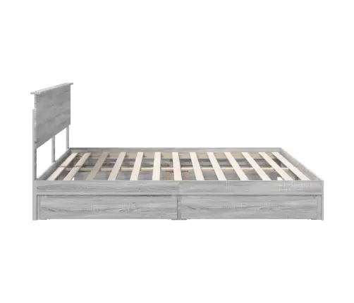 Laos Voodi Peaga Sahtliga Hall Sonoma 200 X 200 Cm Tehispuit