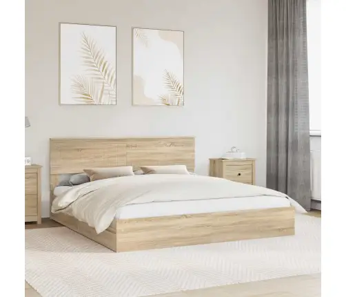 Glabāšanas Gulta Sonoma Ozols 180 X 200 Cm Inženierijas Koks Vidaxl