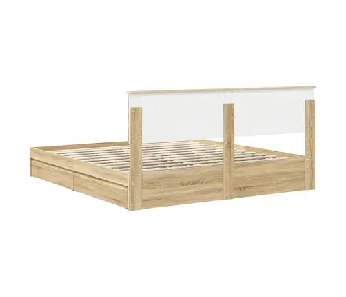 Glabāšanas Gulta Sonoma Ozols 180 X 200 Cm Inženierijas Koks Vidaxl