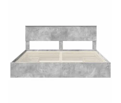 Gultas Rāmis Betona Pelēks 180 X 200 Cm Inženierijas Koks Vidaxl