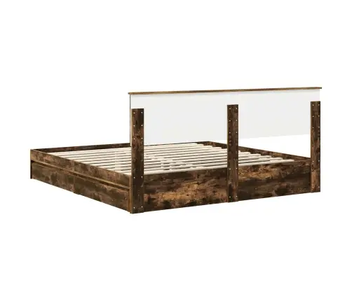 Glabāšanas Gulta Dūmaka Ozols 180 X 200 Cm Inženierijas Koks Vidaxl