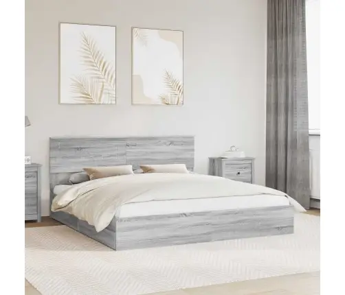 Saugos Lova Pilkas Sonoma 180 X 200 Cm Apdirbta Mediena