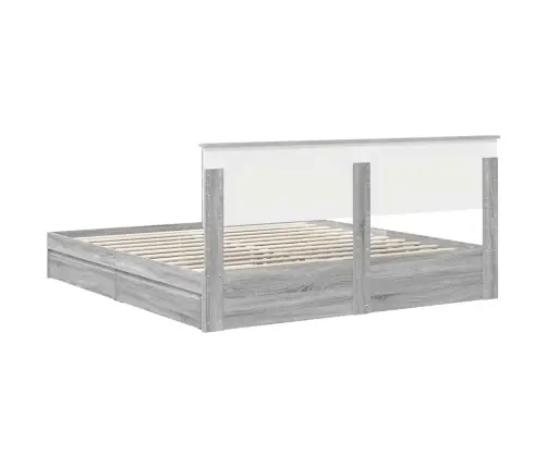 Saugos Lova Pilkas Sonoma 180 X 200 Cm Apdirbta Mediena