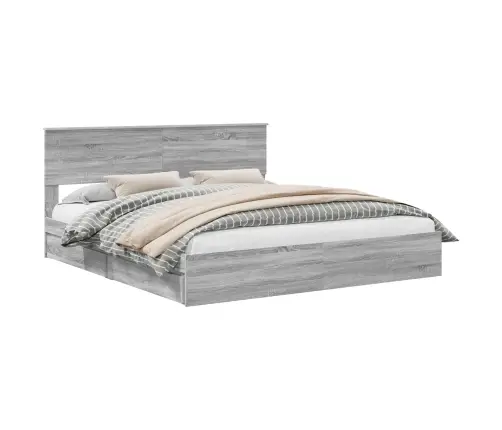 Saugos Lova Pilkas Sonoma 180 X 200 Cm Apdirbta Mediena