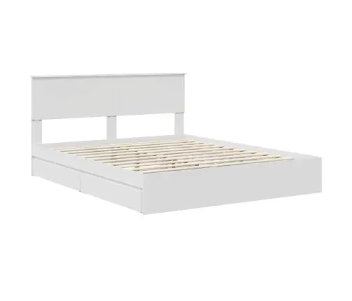 Glabāšanas Gulta Balts 160 X 200 Cm Inženierijas Koks Vidaxl