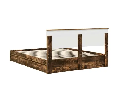 Gultas Rāmis Ar Atvilktni Ar Galvas Klāju Inženierijas Koks Vidaxl