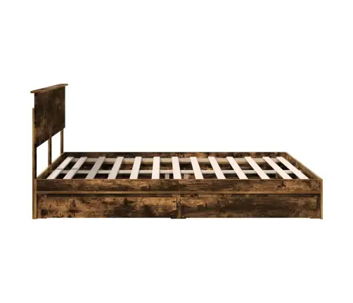 Gultas Rāmis Ar Atvilktni Ar Galvas Klāju Inženierijas Koks Vidaxl