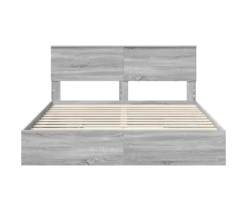 Gultas Rāmis Pelēks Sonoma 160 X 200 Cm Inženierijas Koks Vidaxl