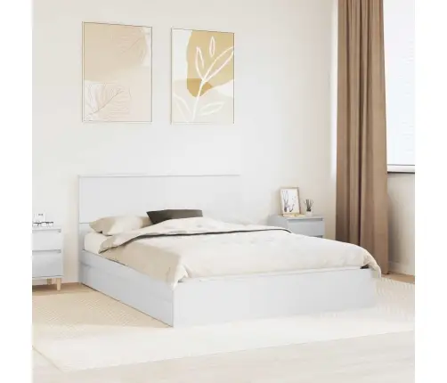 Voodi Raam Sahtliga Peaga Valge 150 X 200 Cm Tehispuit