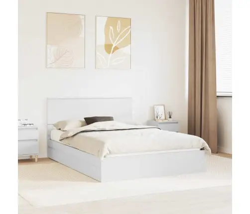 Glabāšanas Gulta Balts 140 X 200 Cm Inženierijas Koks Vidaxl