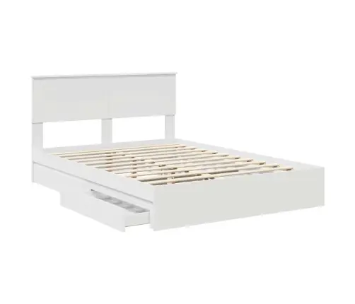 Glabāšanas Gulta Balts 140 X 200 Cm Inženierijas Koks Vidaxl