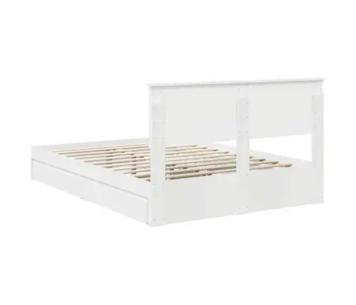 Glabāšanas Gulta Balts 140 X 200 Cm Inženierijas Koks Vidaxl