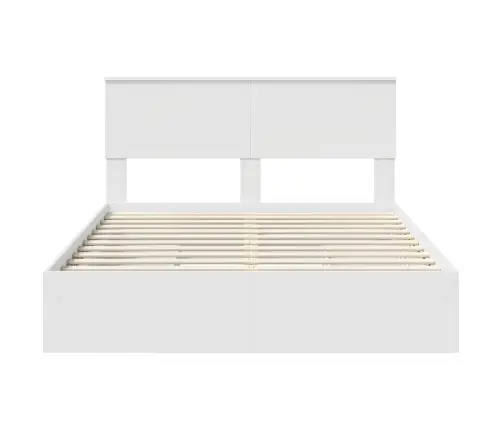 Glabāšanas Gulta Balts 140 X 200 Cm Inženierijas Koks Vidaxl