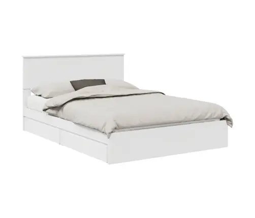 Glabāšanas Gulta Balts 140 X 200 Cm Inženierijas Koks Vidaxl