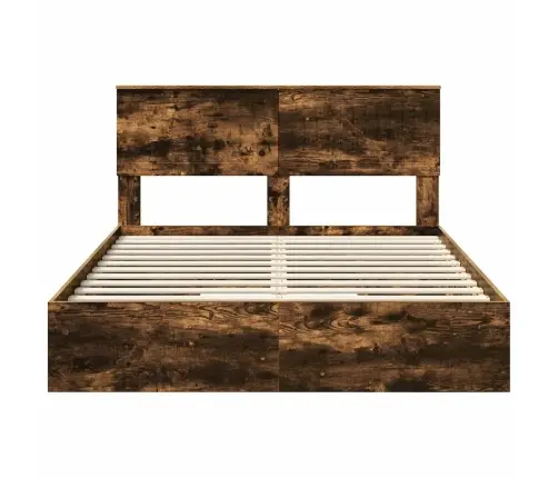 Gultas Rāmis Dūmaka Ozols 140 X 200 Cm Inženierijas Koks Vidaxl