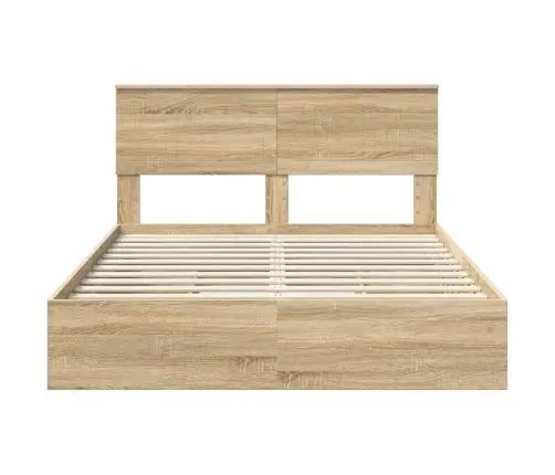 Glabāšanas Gulta Sonoma Ozols 135 X 190 Cm Inženierijas Koks Vidaxl