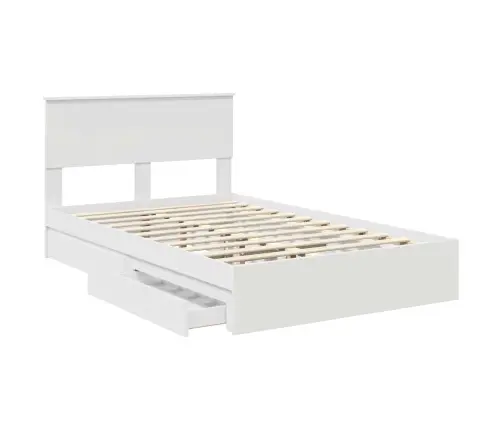 Saugos Lova Su Galvūgalio Balta 120 X 190 Cm Apdirbta Mediena