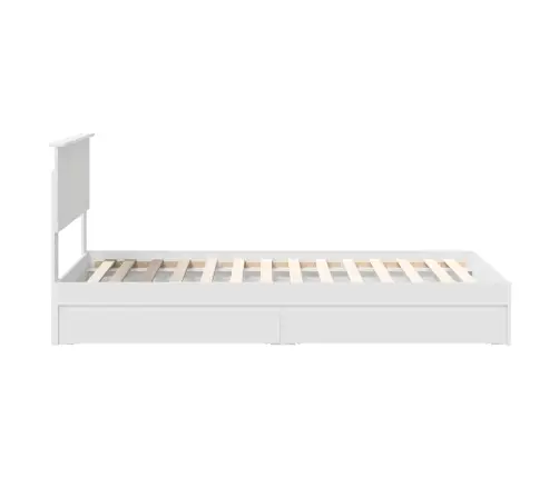 Saugos Lova Su Galvūgalio Balta 100 X 200 Cm Apdirbta Mediena