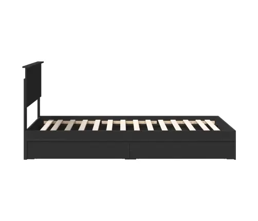 Glabāšanas Gulta Melna 100 X 200 Cm Inženierijas Koks Vidaxl