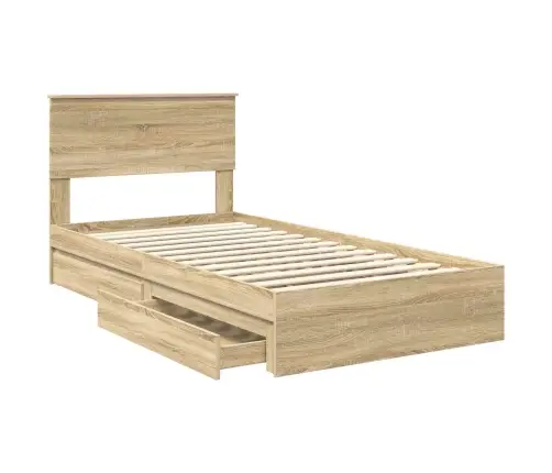 Gultas Rāmis Sonoma Ozols 100 X 200 Cm Inženierijas Koks Vidaxl