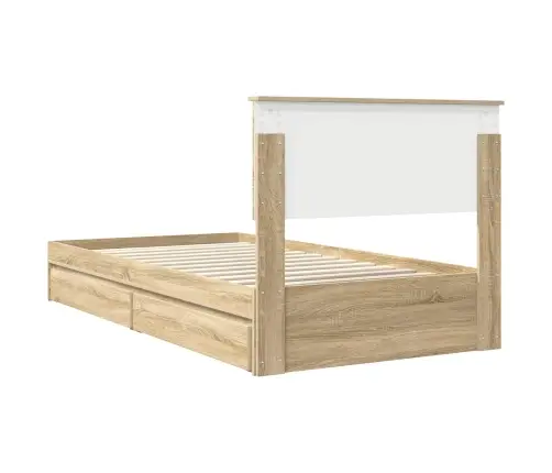 Gultas Rāmis Sonoma Ozols 100 X 200 Cm Inženierijas Koks Vidaxl