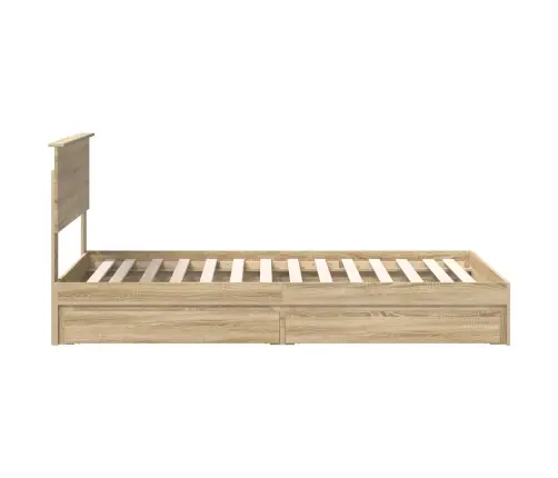 Gultas Rāmis Sonoma Ozols 100 X 200 Cm Inženierijas Koks Vidaxl