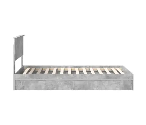 Gultas Rāmis Betona Pelēks 100 X 200 Cm Inženierijas Koks Vidaxl