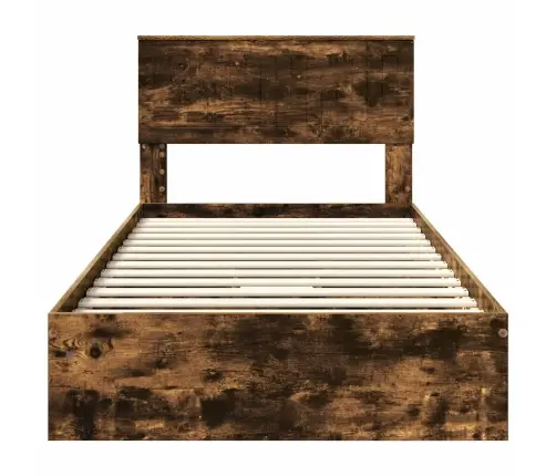 Laos Voodi Peaga Suitsetatud Tamm 100 X 200 Cm Tehispuit