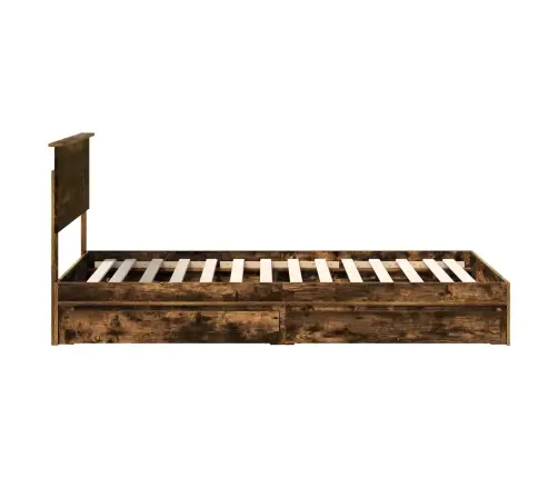 Laos Voodi Peaga Suitsetatud Tamm 100 X 200 Cm Tehispuit