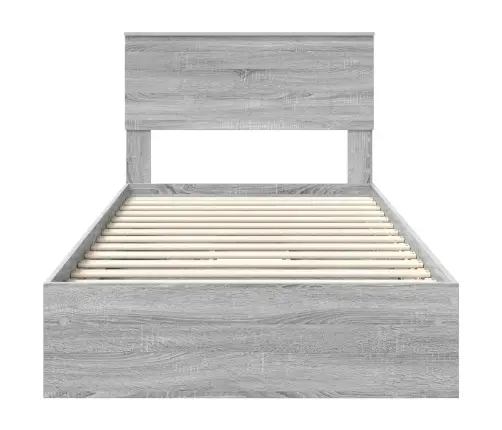 Gultas Rāmis Pelēks Sonoma 100 X 200 Cm Inženierijas Koks Vidaxl