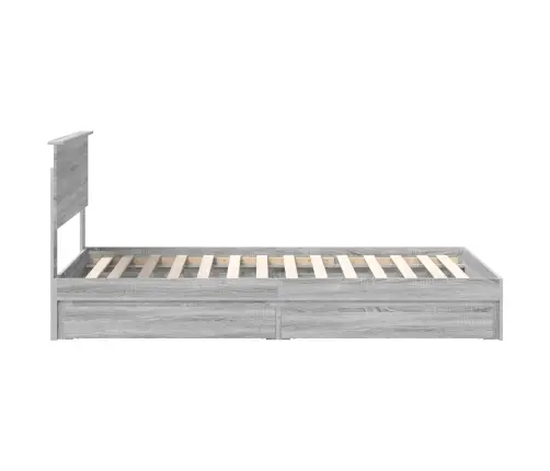 Gultas Rāmis Pelēks Sonoma 100 X 200 Cm Inženierijas Koks Vidaxl