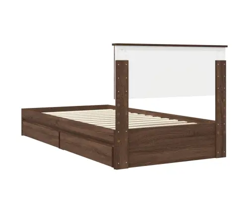 Saugos Lova Rudas Ąžuolas 100 X 200 Cm Apdirbta Mediena