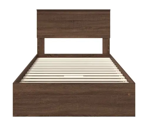 Saugos Lova Rudas Ąžuolas 100 X 200 Cm Apdirbta Mediena