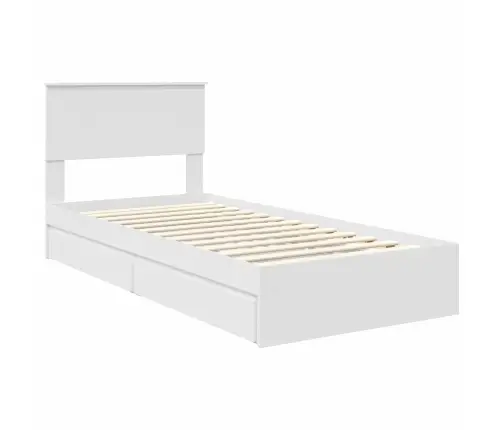 Gultas Rāmis Ar Atvilktni Balts 90 X 200 Cm Inženierijas Koks Vidaxl