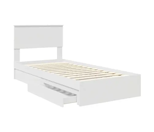 Gultas Rāmis Ar Atvilktni Balts 90 X 200 Cm Inženierijas Koks Vidaxl