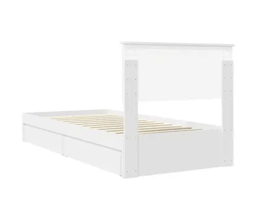 Gultas Rāmis Ar Atvilktni Balts 90 X 200 Cm Inženierijas Koks Vidaxl