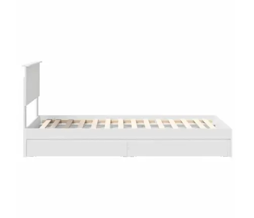 Gultas Rāmis Ar Atvilktni Balts 90 X 200 Cm Inženierijas Koks Vidaxl
