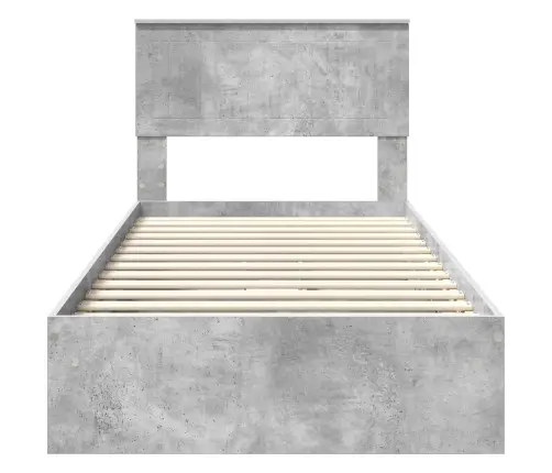 Gultas Rāmis Betona Pelēks 90 X 200 Cm Inženierijas Koks Vidaxl