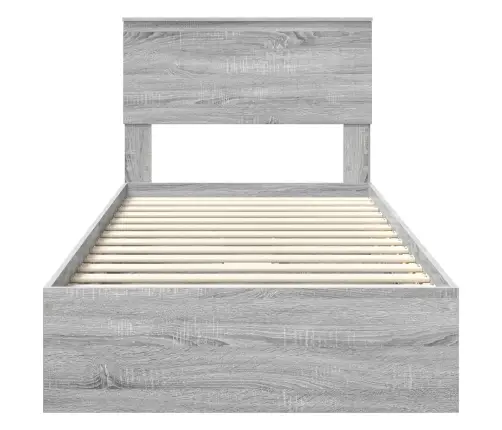 Saugos Lova Pilkas Sonoma 90 X 200 Cm Apdirbta Mediena