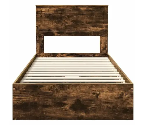 Laos Voodi Peaga Suitsetatud Tamm 90 X 190 Cm Tehispuit