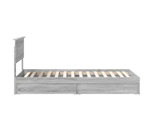Gultas Rāmis Pelēks Sonoma 90 X 190 Cm Inženierijas Koks Vidaxl