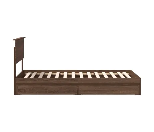 Gultas Rāmis Brūns Ozols 90 X 190 Cm Inženierijas Koks Vidaxl