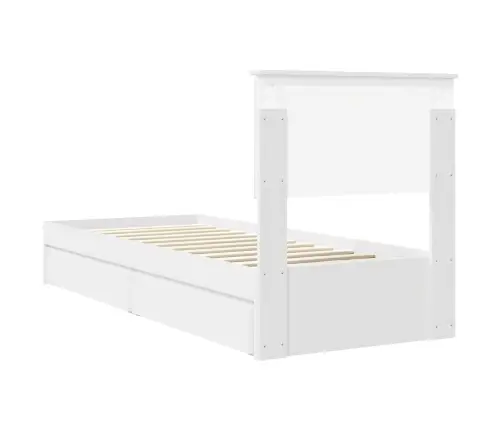 Gultas Rāmis Ar Atvilktni Balts 75 X 190 Cm Inženierijas Koks Vidaxl
