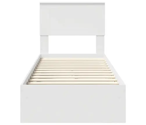 Gultas Rāmis Ar Atvilktni Balts 75 X 190 Cm Inženierijas Koks Vidaxl
