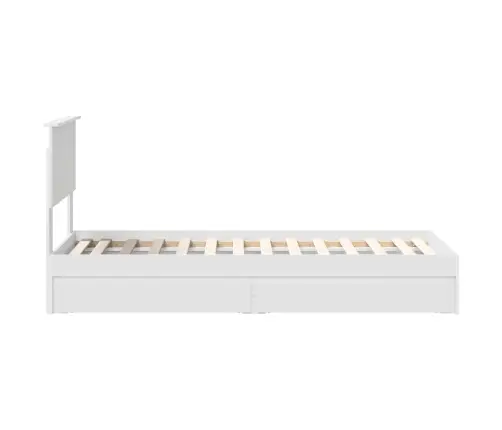 Gultas Rāmis Ar Atvilktni Balts 75 X 190 Cm Inženierijas Koks Vidaxl