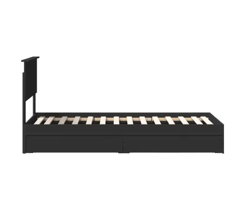 Saugos Lova Su Galvūgalio Juoda 75 X 190 Cm Apdirbta Mediena